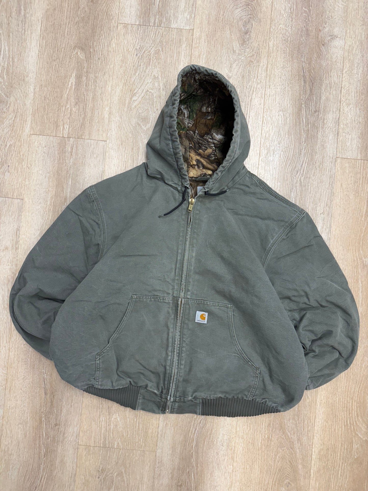 Faded Realtree Lined Olive Green Carhartt Active Jacket - 2XL