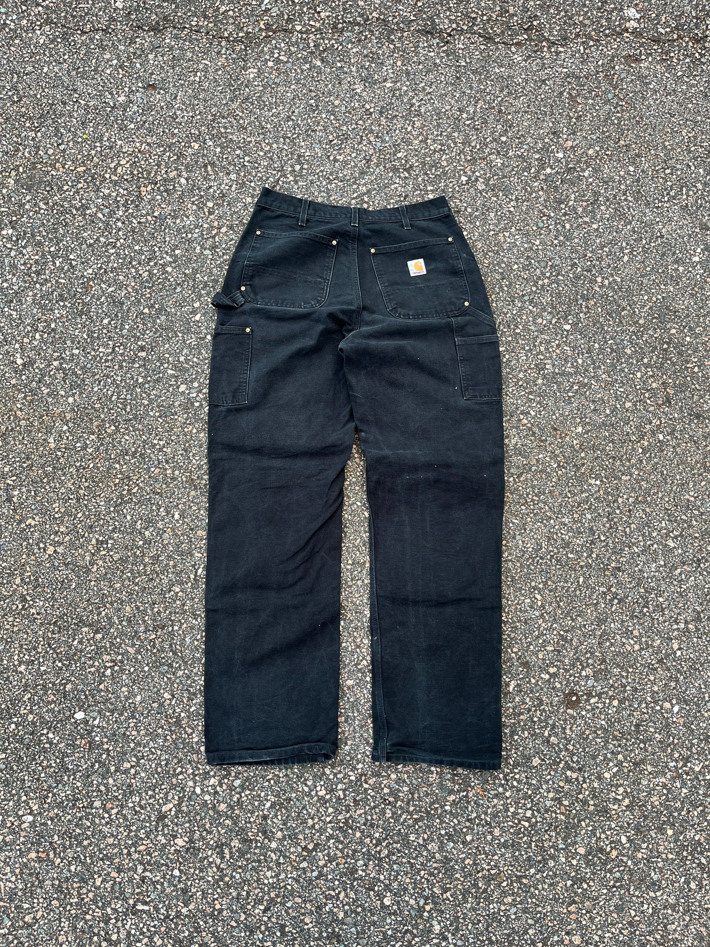 Faded Black Carhartt Double Knee Pants - 30 x 32