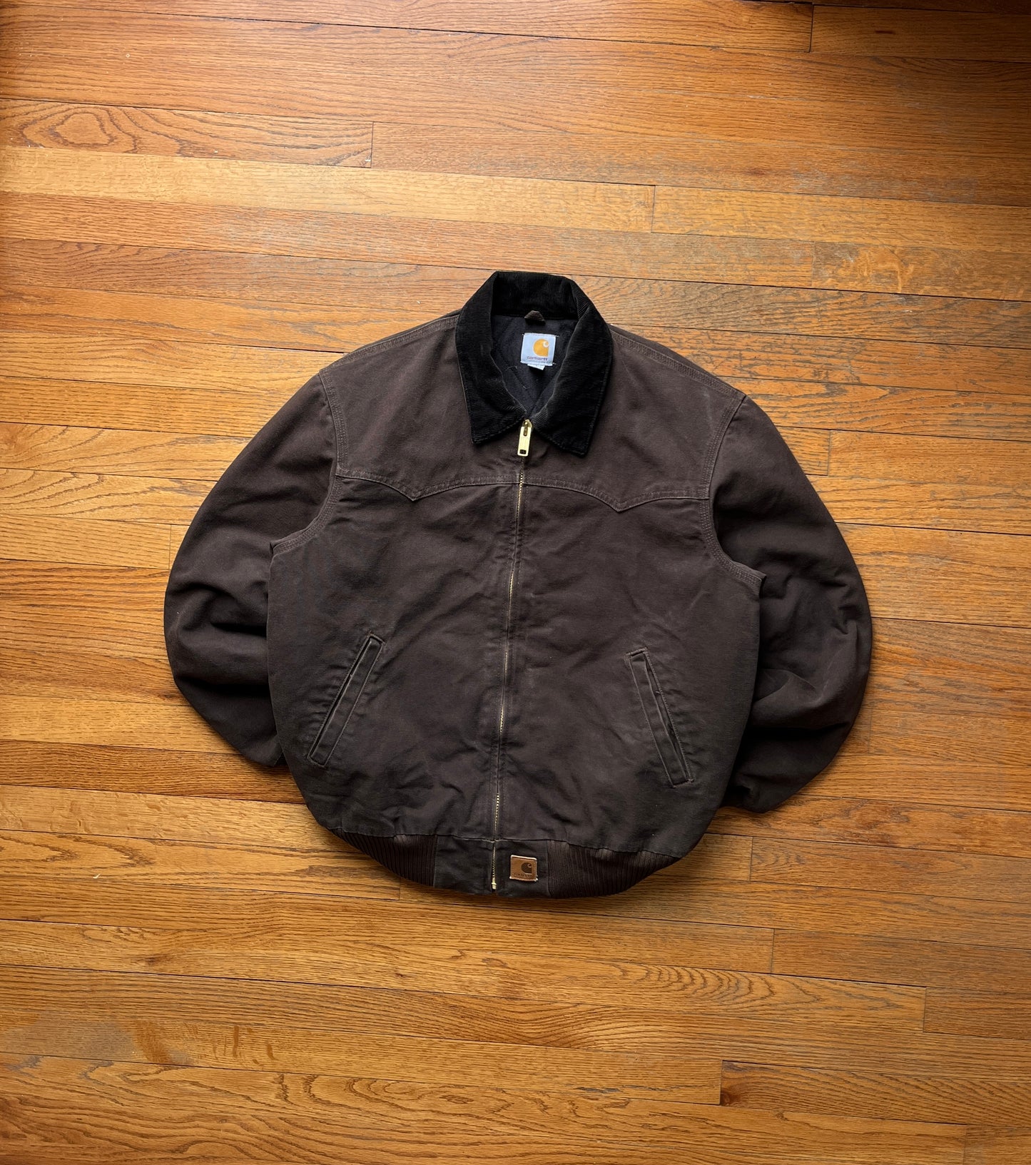 Faded Dark Brown Carhartt Santa Fe Jacket - Large