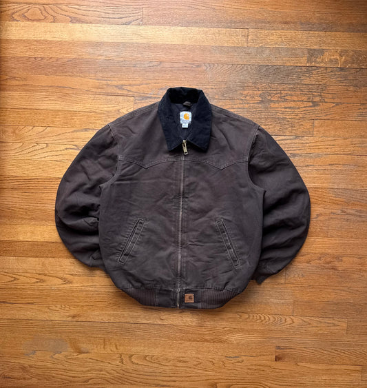 Faded Dark Brown Carhartt Santa Fe Jacket - Medium
