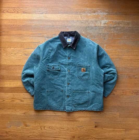Faded Hunter Green Carhartt Chore Jacket - 2XL