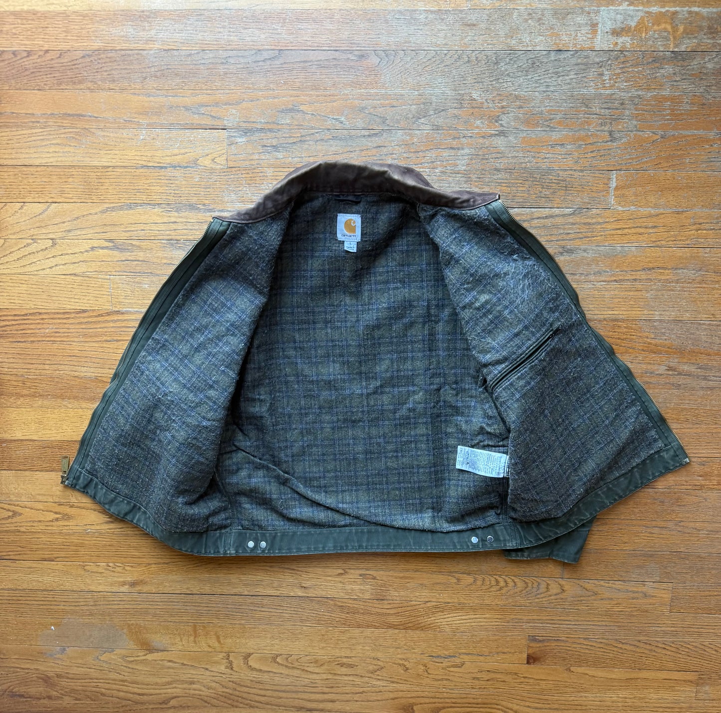 Faded Olive Green Carhartt Detroit Jacket - Large