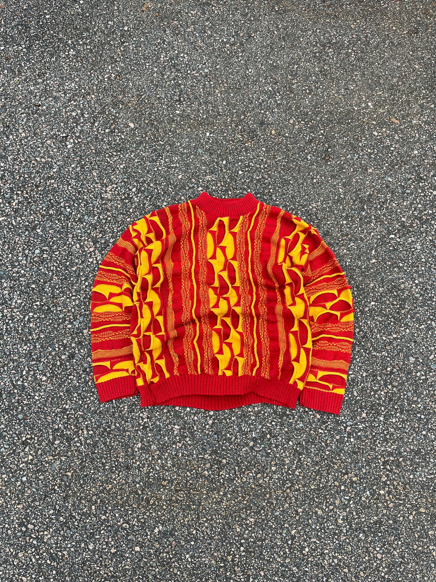 Vintage Coogi 3D Knit Cotton Sweater - Large