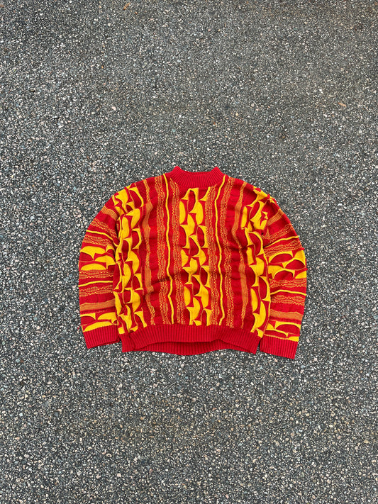 Vintage Coogi 3D Knit Cotton Sweater - Large