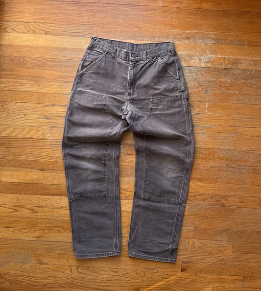 Faded Brown Carhartt Double Knee Pants - 33 x 32