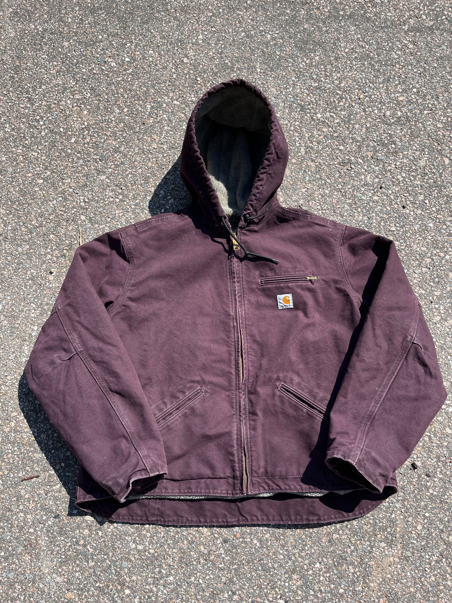 Faded Plum Carhartt Hooded Detroit Jacket - Large