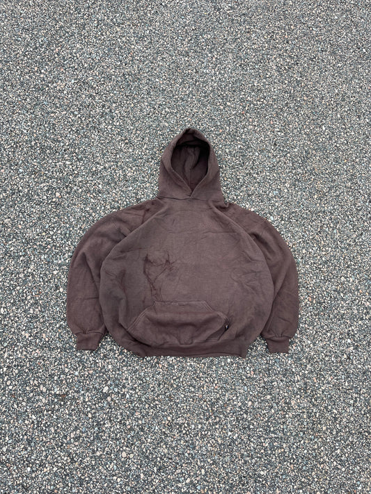 90’s Faded Brown Russell Hoodie - Boxy L-XL