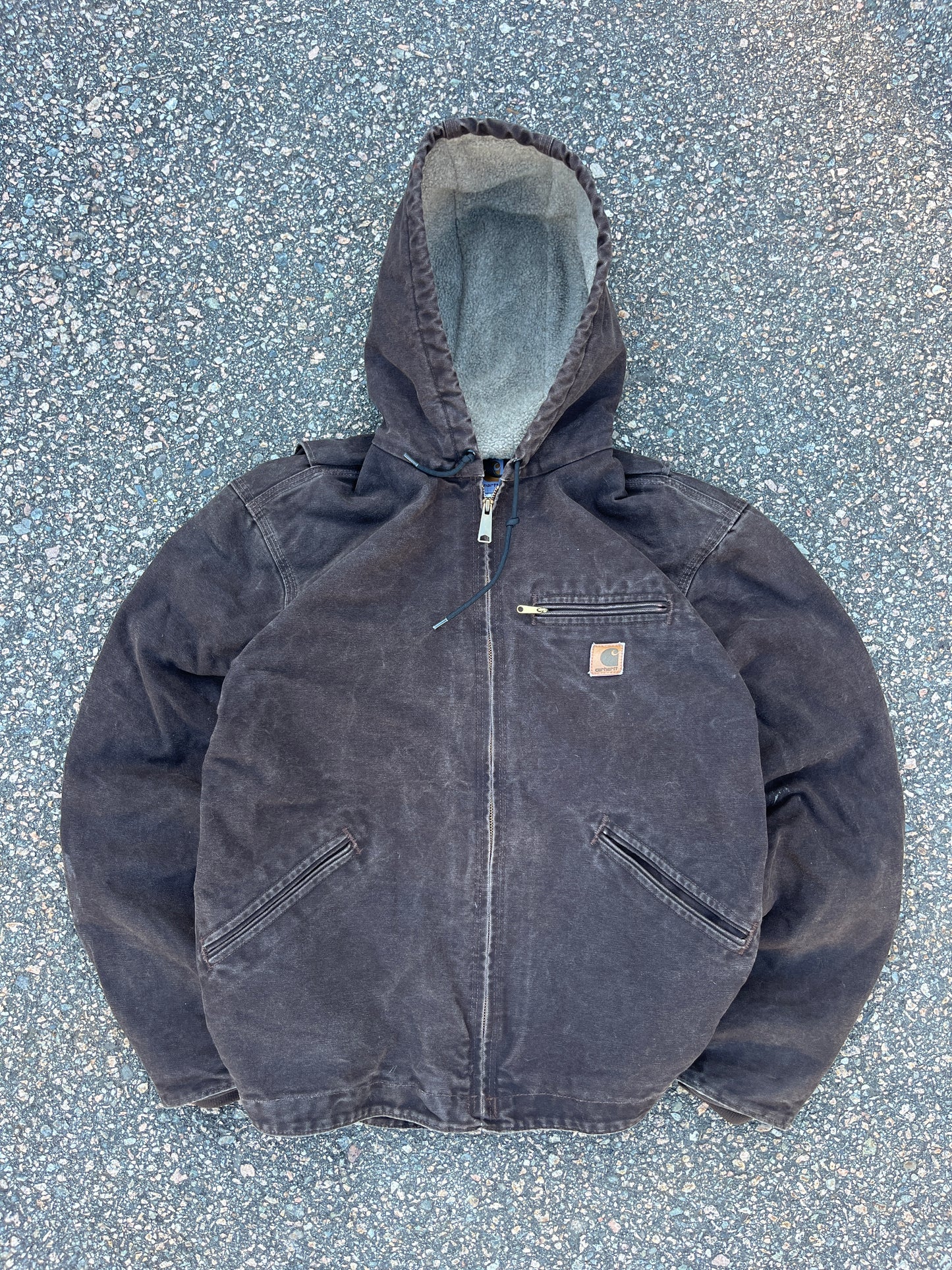 褪色棕色 Carhartt Sherpa 衬里夹克 - 中号