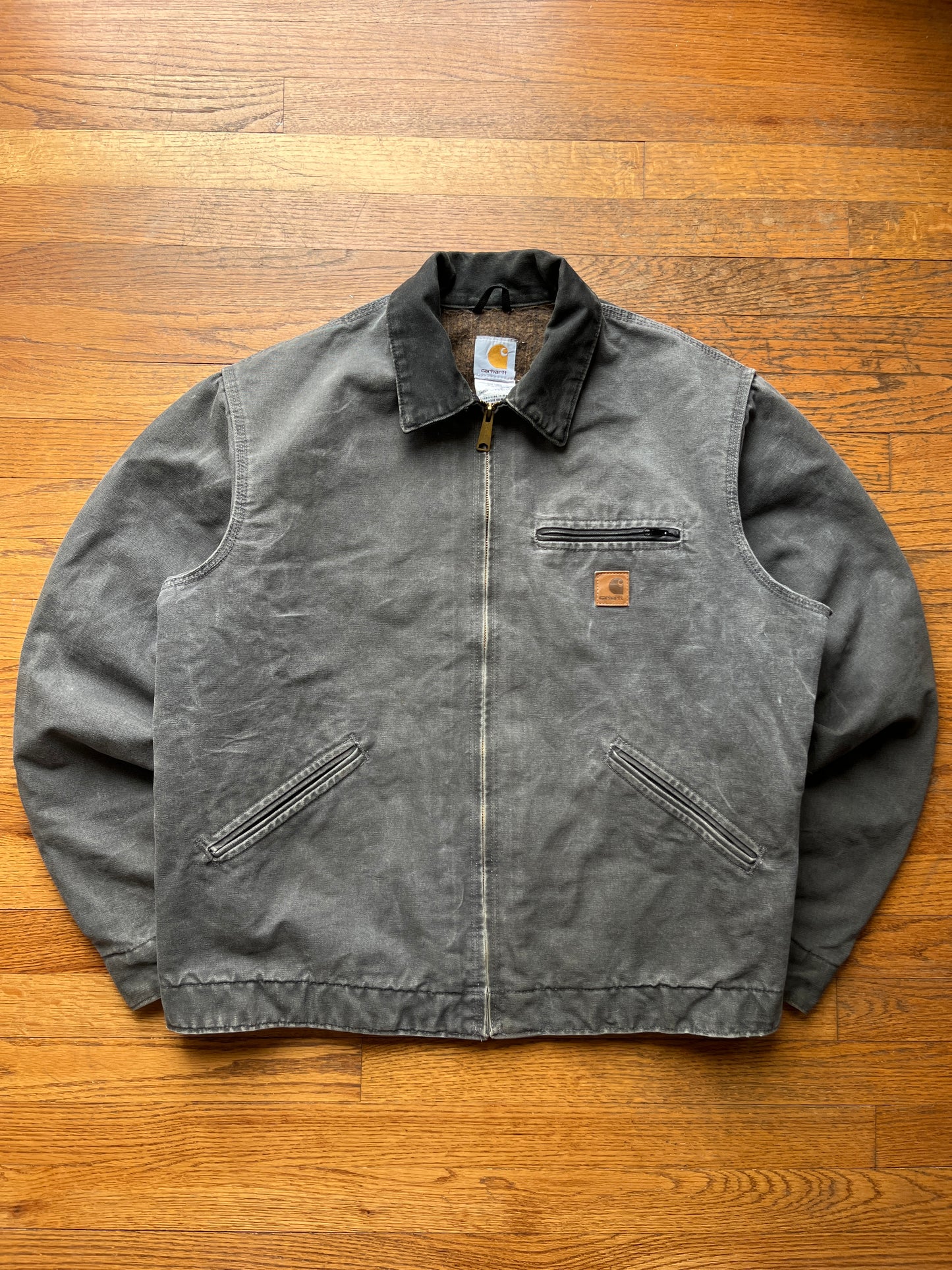 Faded Gravel Grey Carhartt Detroit Jacket - Large Tall