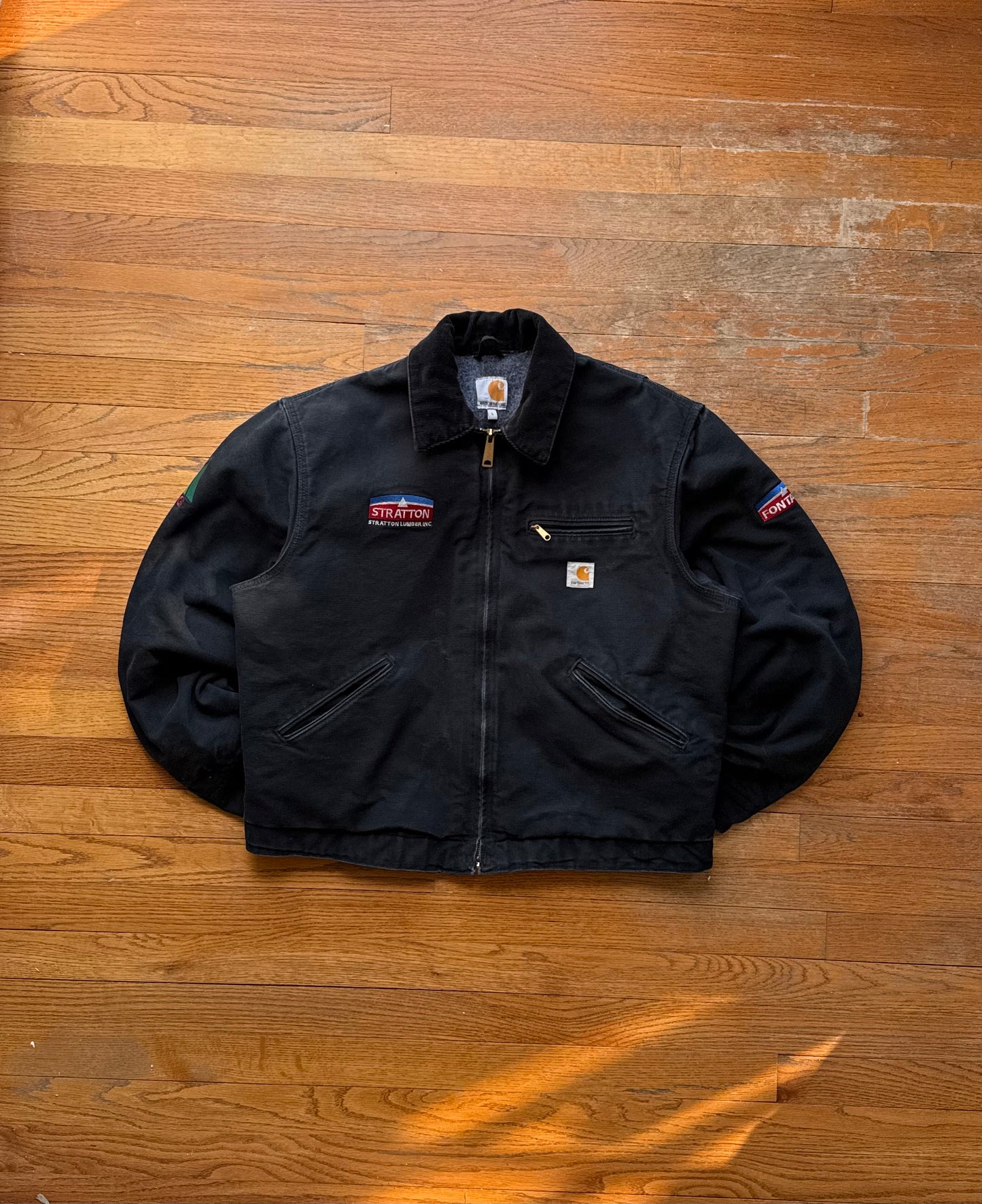 Faded Black Carhartt Detroit Jacket - Large