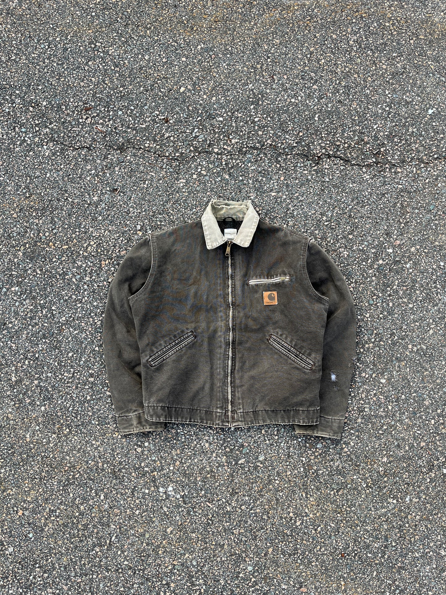 褪色木材棕色 Carhartt 底特律夹克 - 中号