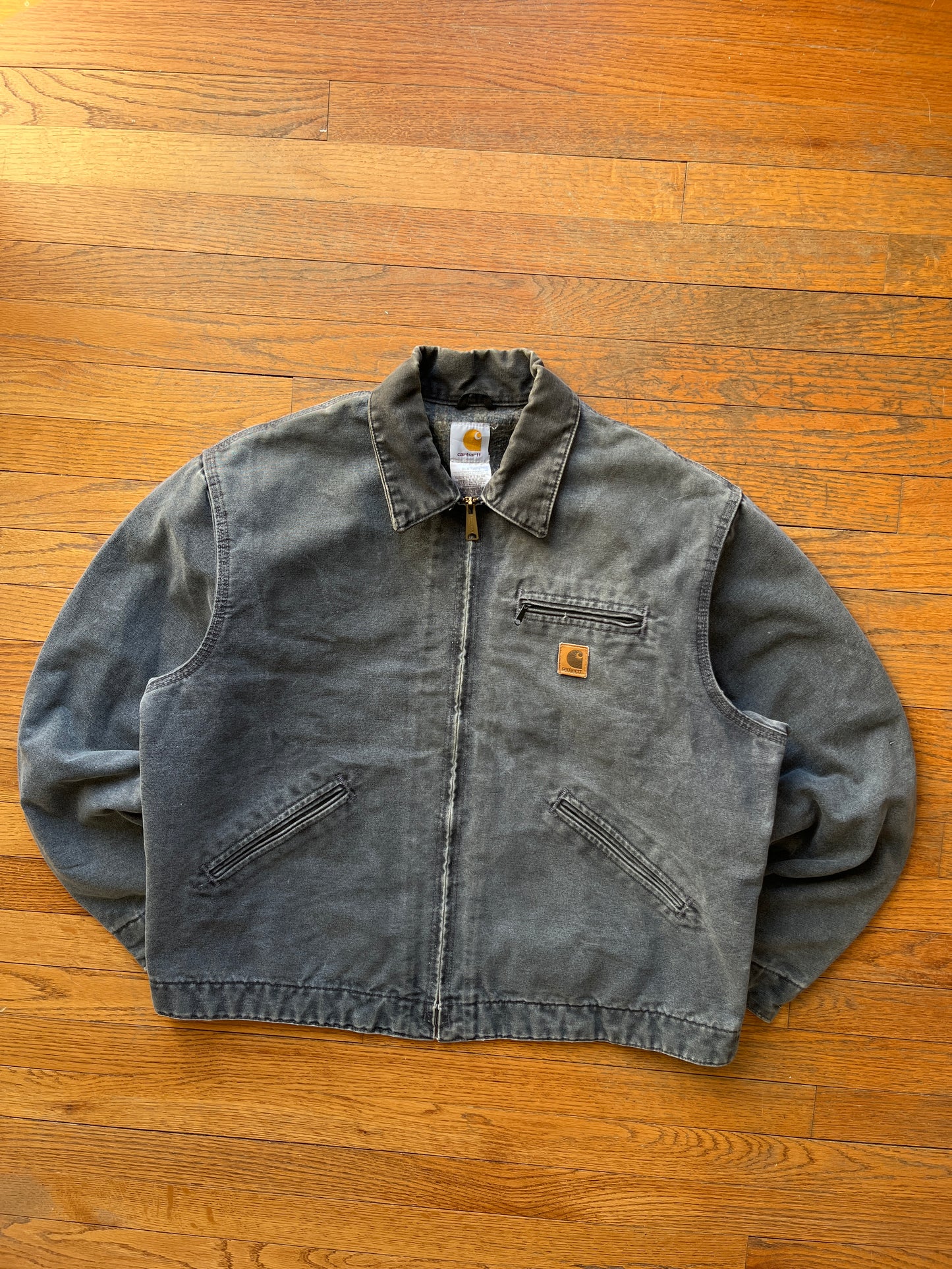 Faded Petrol Blue Carhartt Detroit Jacket - Boxy L-XL