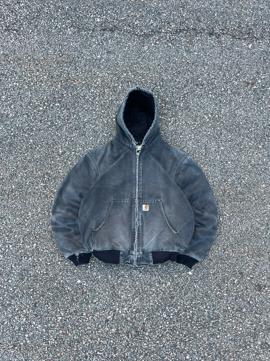 Faded n Distressed Black Carhartt Active Jacket - Boxy M-L