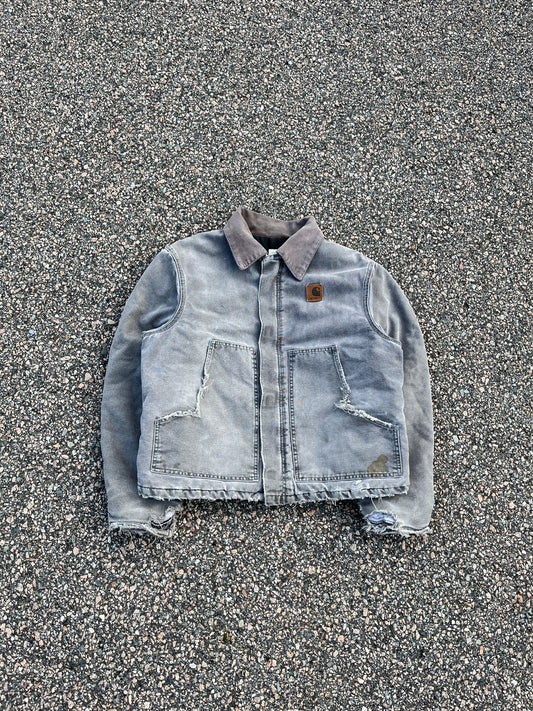 Faded n Distressed Cement Grey Carhartt Arctic Jacket - Medium