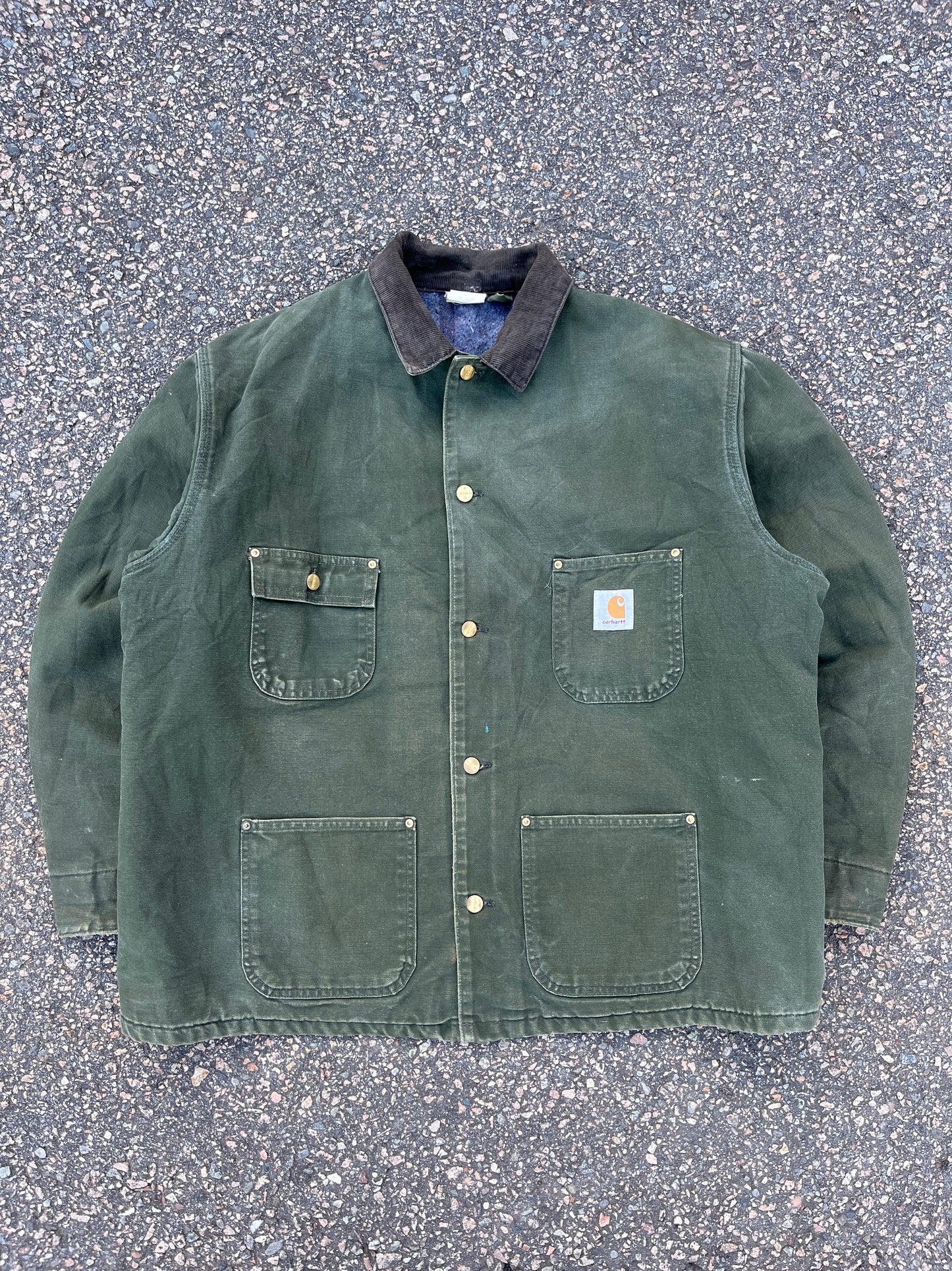 褪色橄榄绿色 Carhartt 工装夹克 - XL