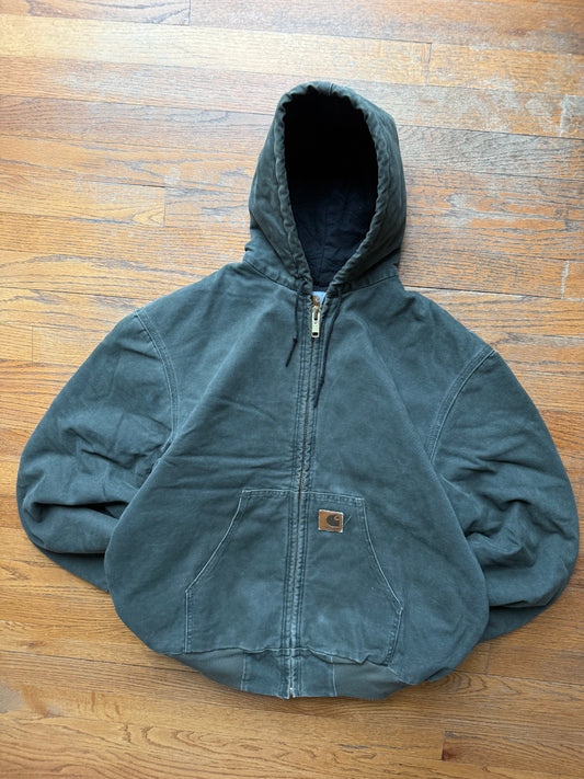 Faded Olive Green Carhartt Active Jacket - Boxy L-XL
