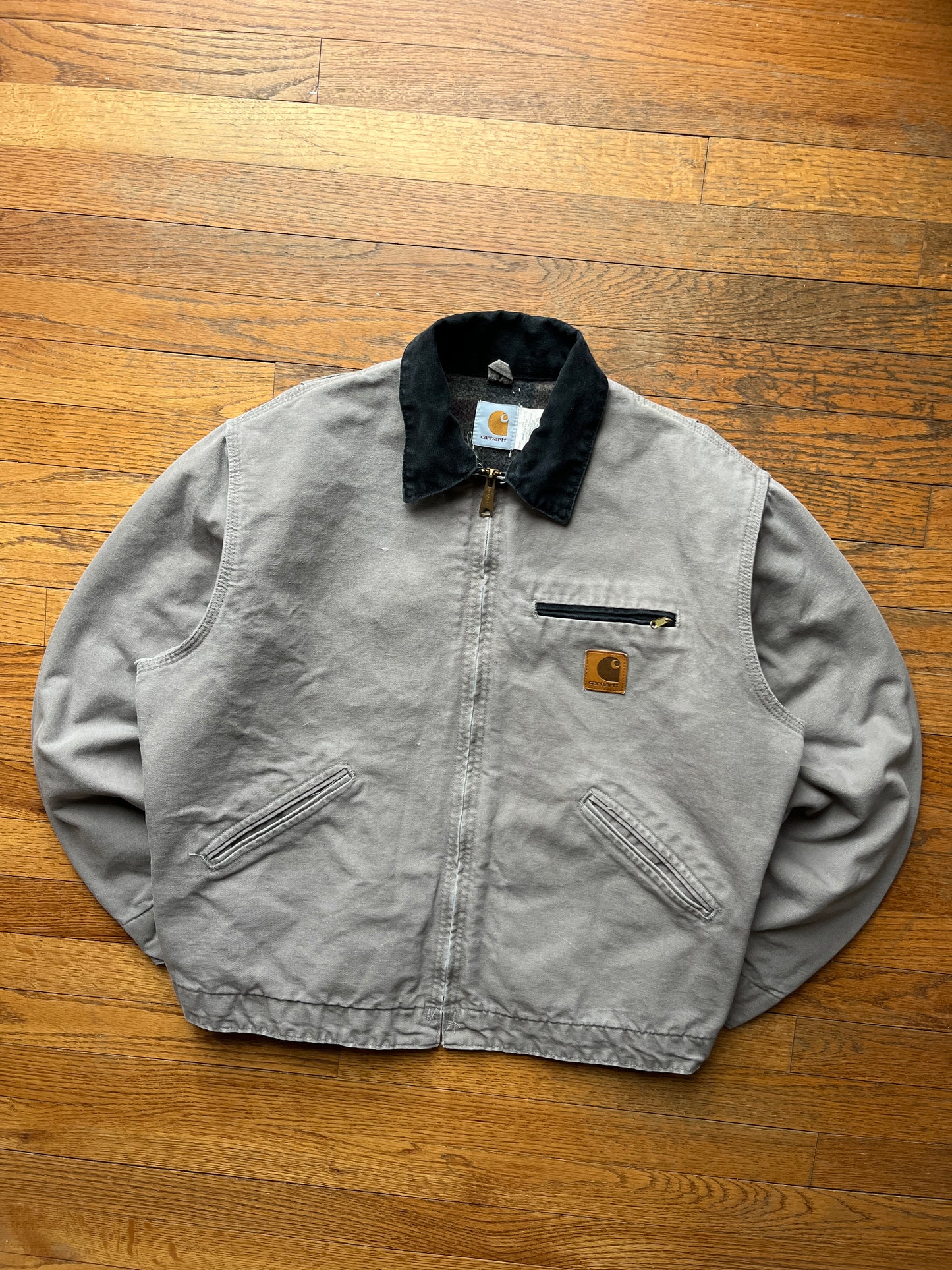 Faded Cement Grey Carhartt Detroit Jacket - Boxy M-L