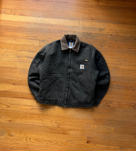 褪色黑色 Carhartt 底特律夹克 - 中号