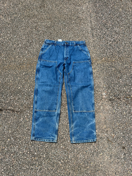 Faded Denim Carhartt Double Knee Pants - 36 x 32