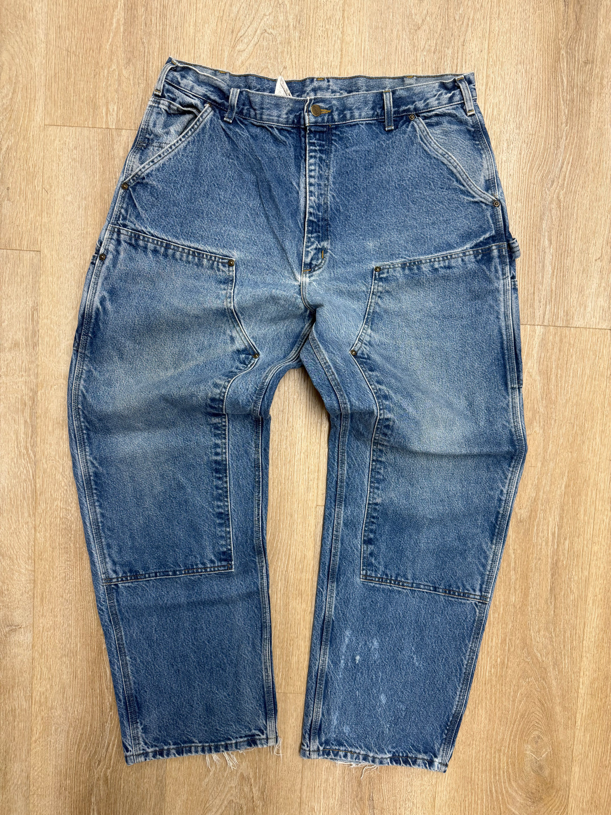 Faded Denim Carhartt Double Knee Pants - 37 x 31.5