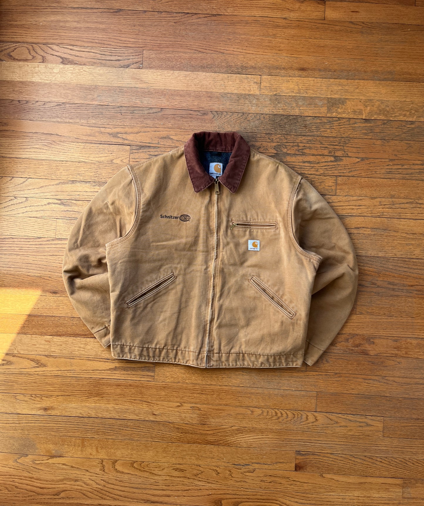 褪色棕色 Carhartt 底特律夹克 - 中号宽松款