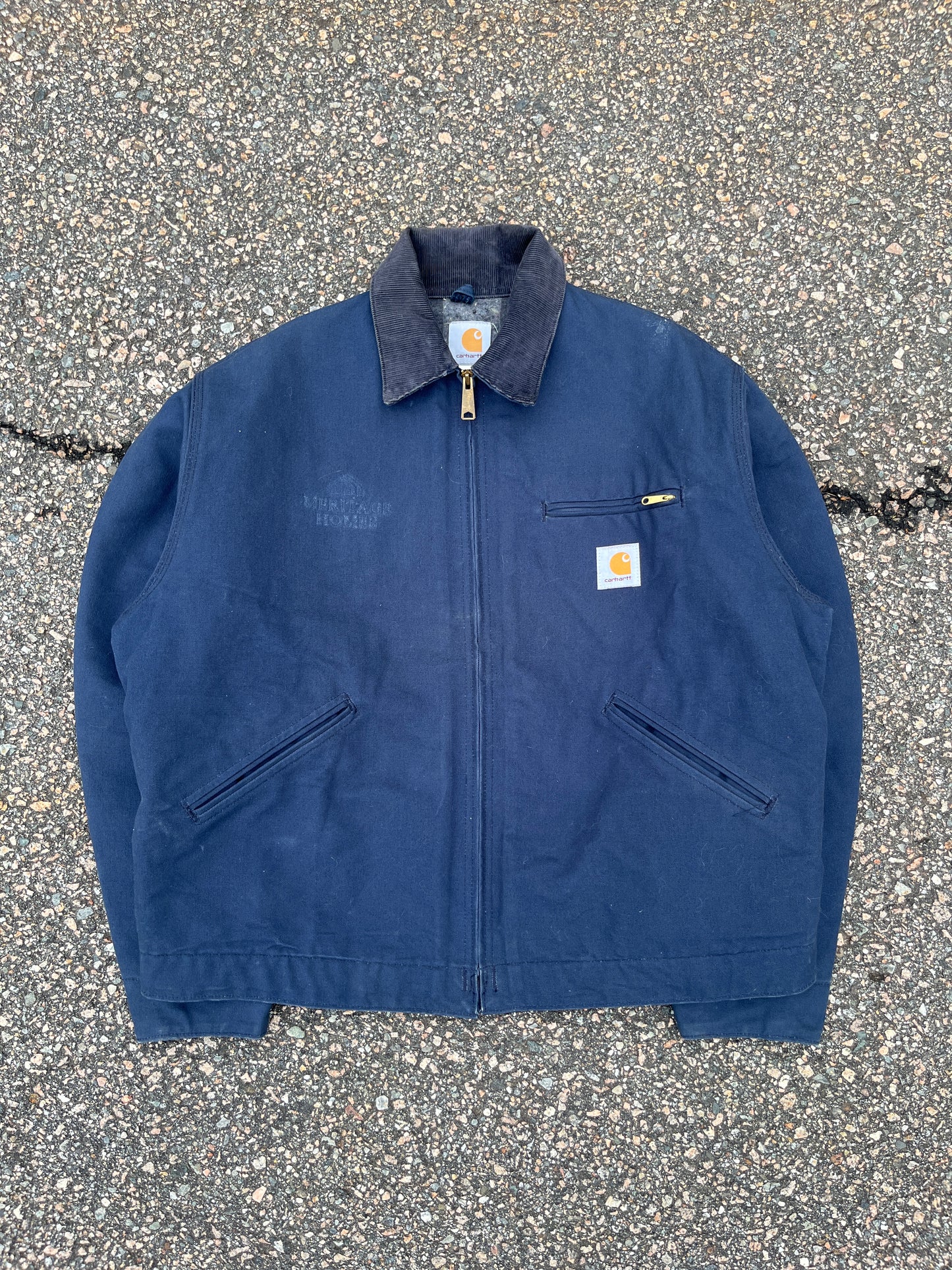 Faded Navy Blue Carhartt Detroit Jacket - Large