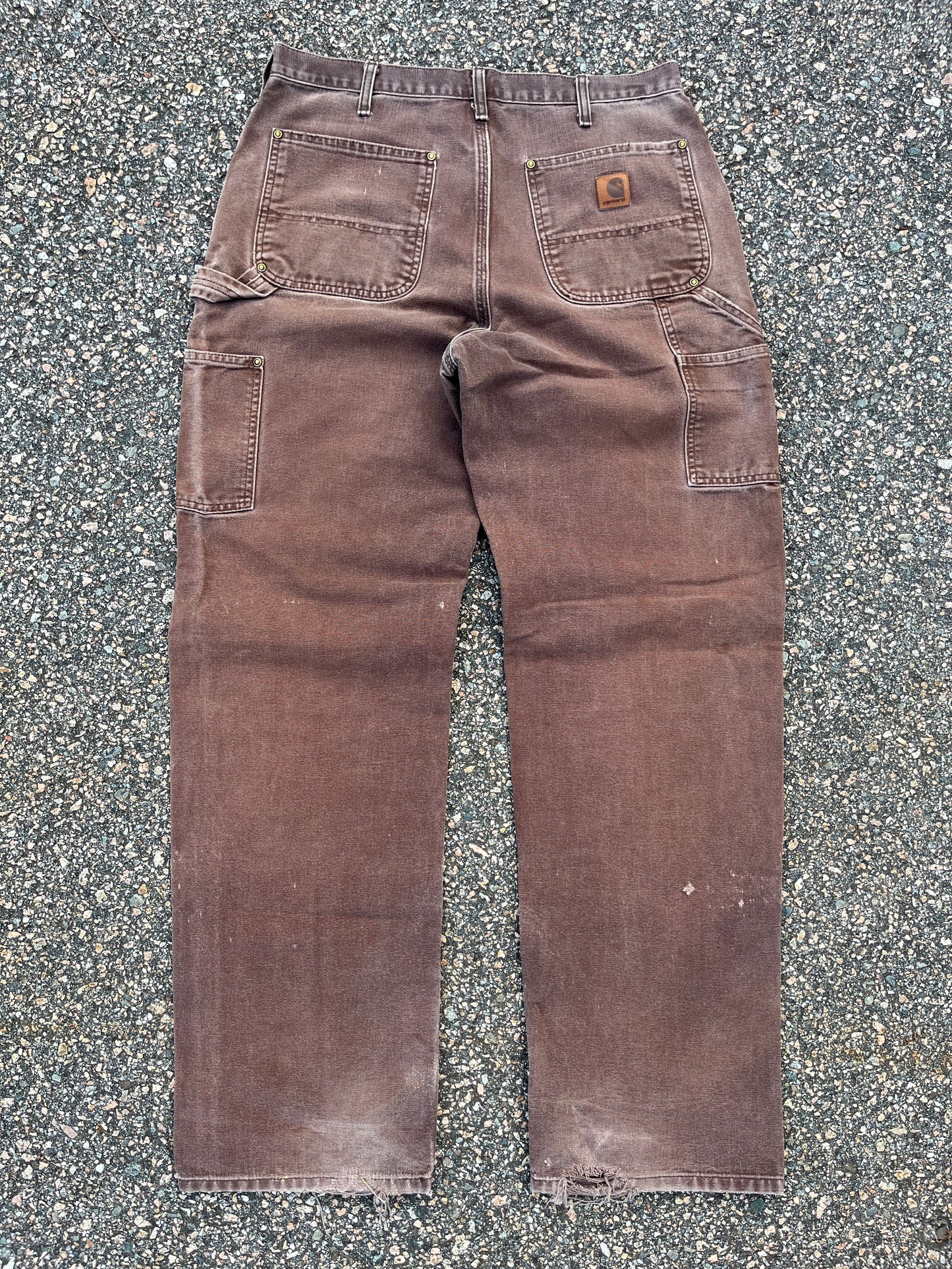 Faded Brown Carhartt Double Knee Pants - 32 x 32