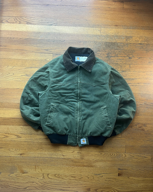 Faded Olive Green Carhartt Santa Fe Jacket - Large