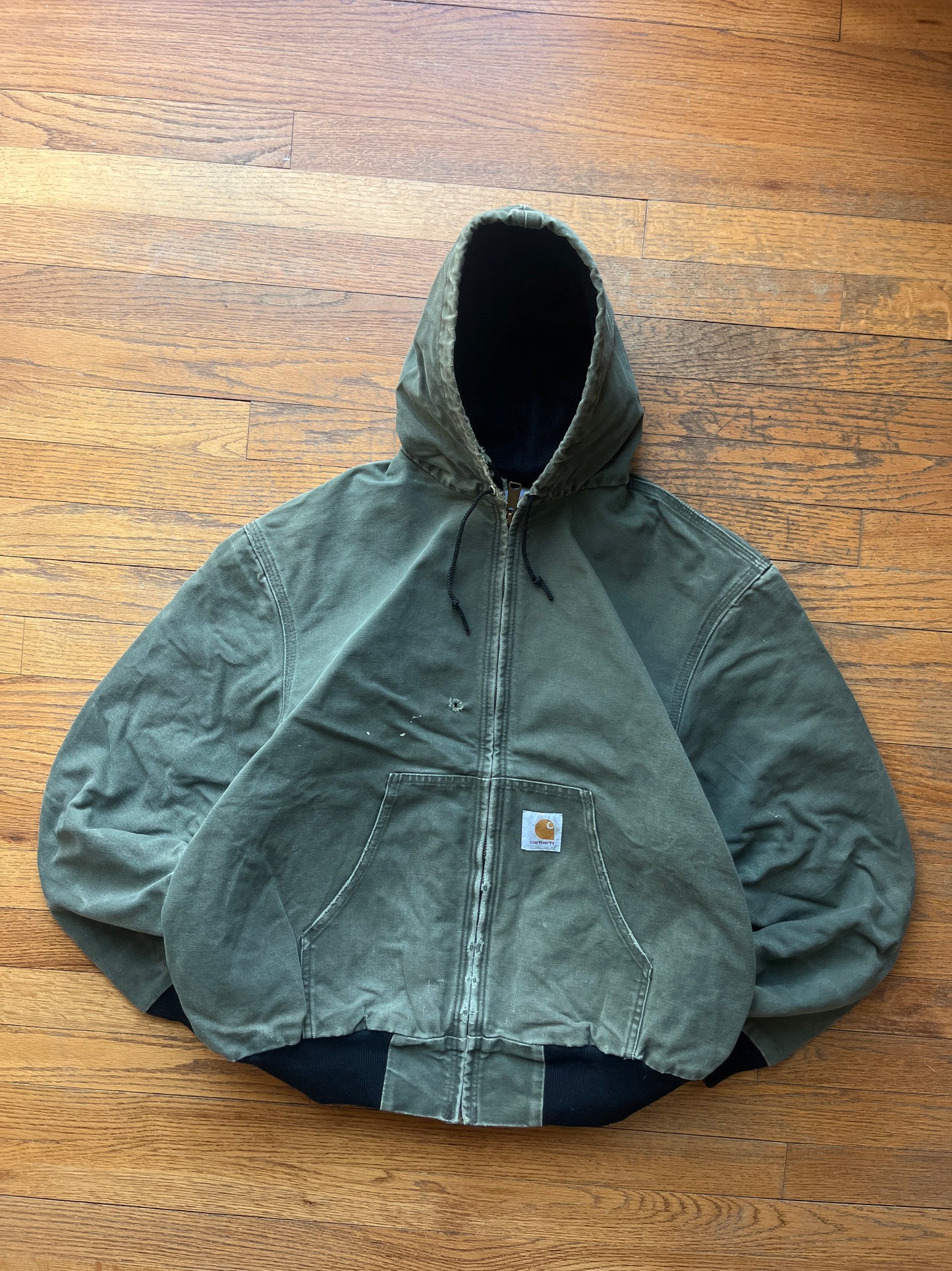 Faded Olive Green Carhartt Active Jacket - Boxy Medium