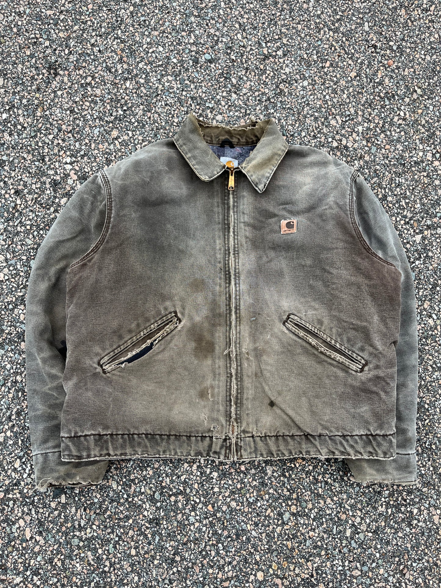 褪色棕色 Carhartt Detroit 夹克 - Boxy M - L