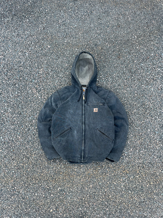 Faded Black Carhartt Sherpa Lined Jacket - Medium