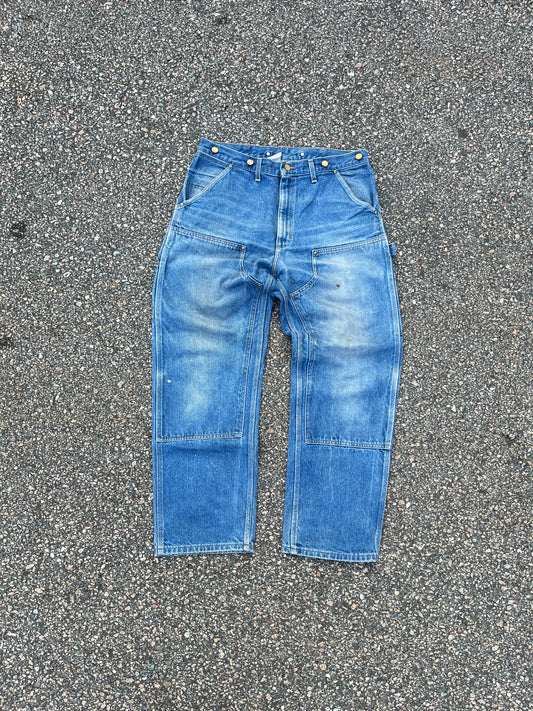 Faded Denim Carhartt Double Knee Pants - 35 x 30.5