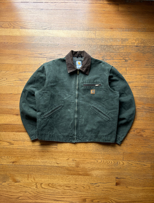 Faded Olive Green Carhartt Detroit Jacket - Boxy M-L