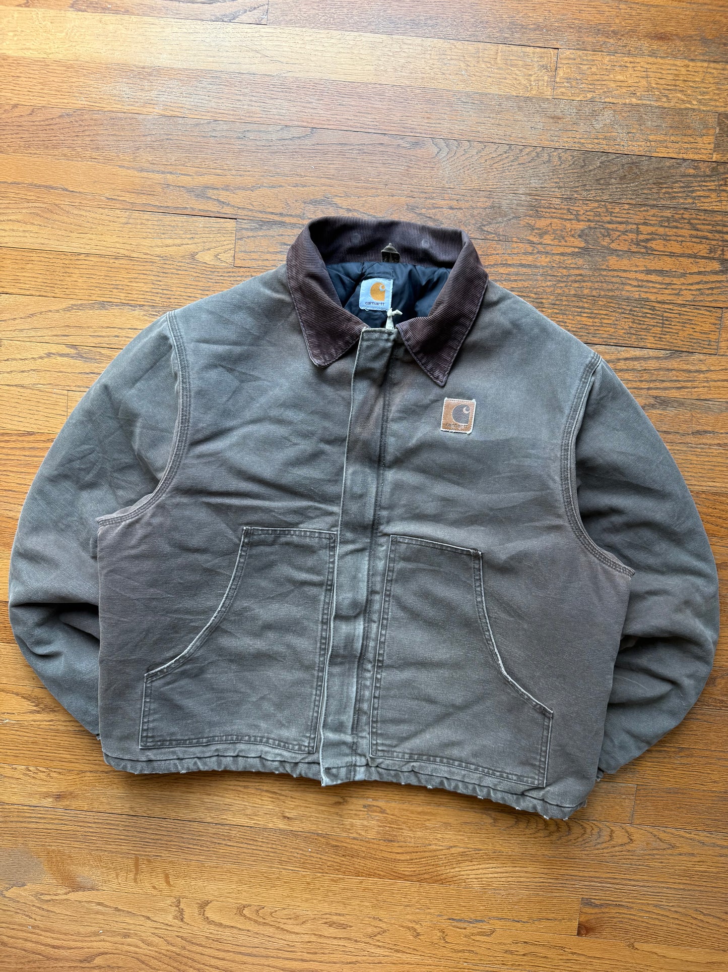 Faded n Distressed Chestnut Brown Carhartt Arctic Jacket - Boxy L-XL