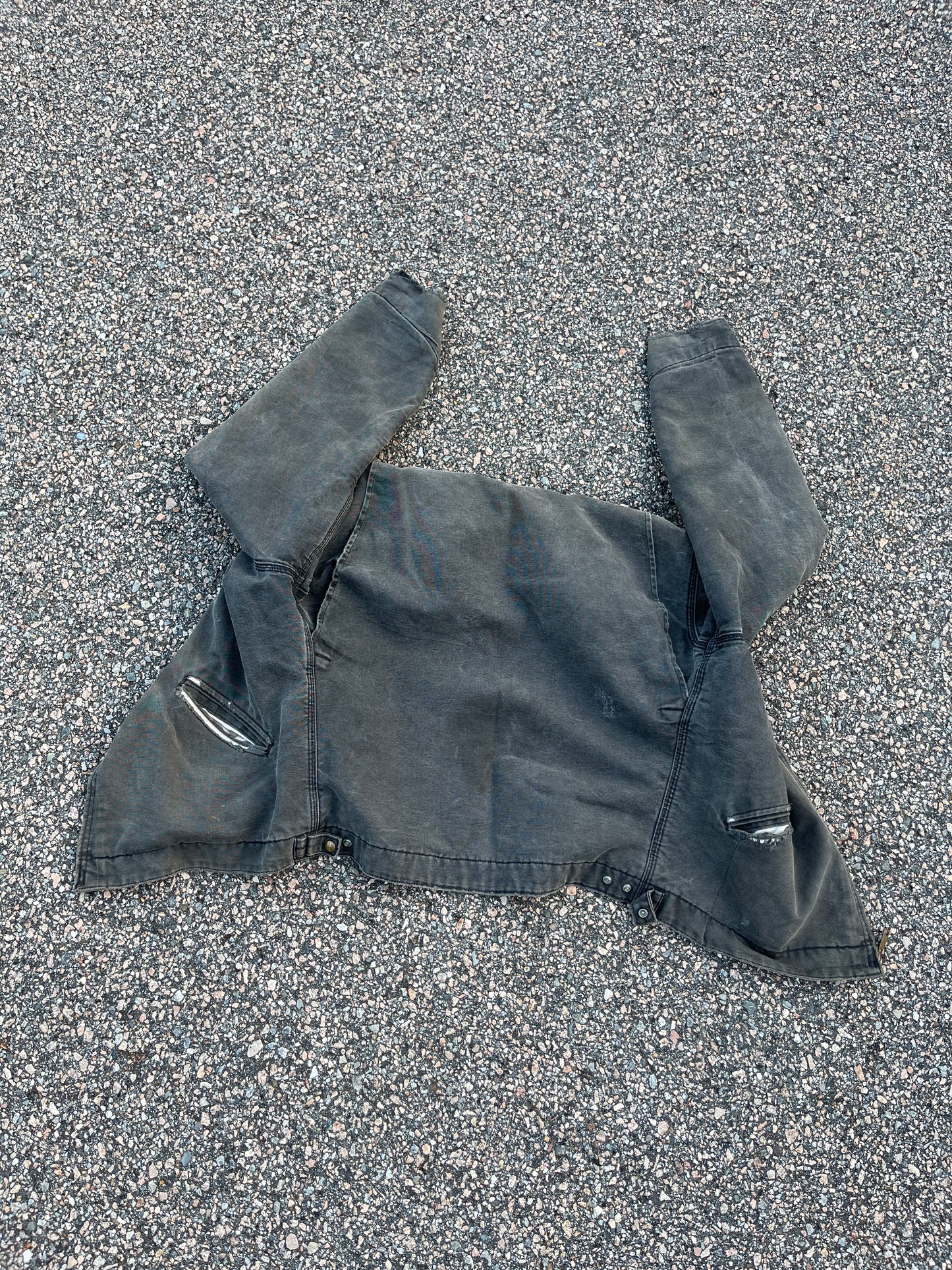 Faded n Distressed Black Carhartt Detroit Jacket - Large