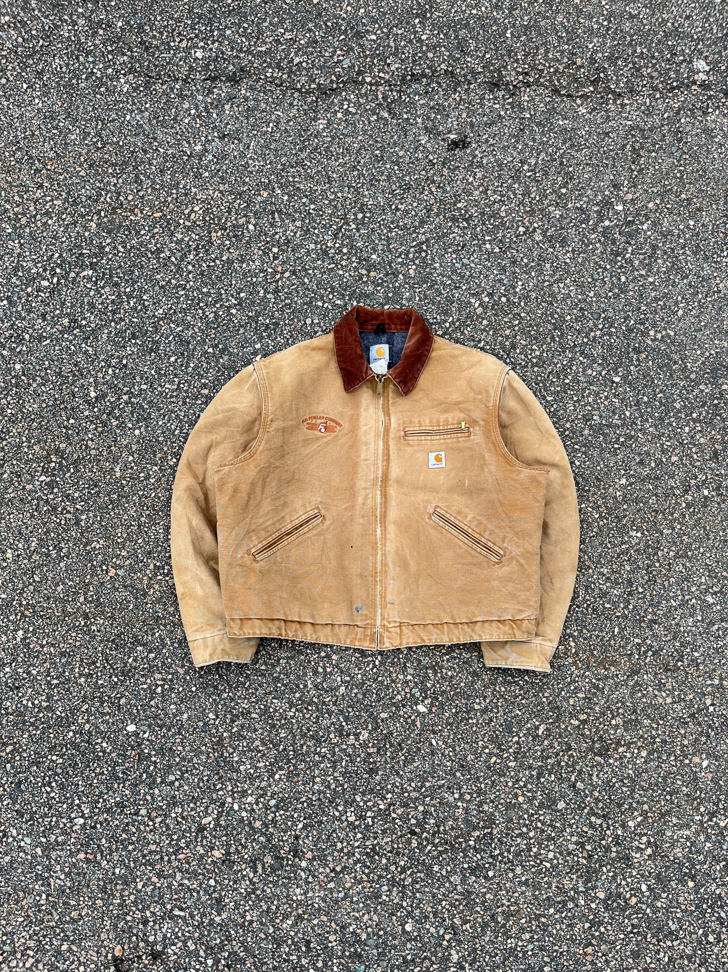 褪色棕色 Carhartt 底特律夹克 - 宽松大码