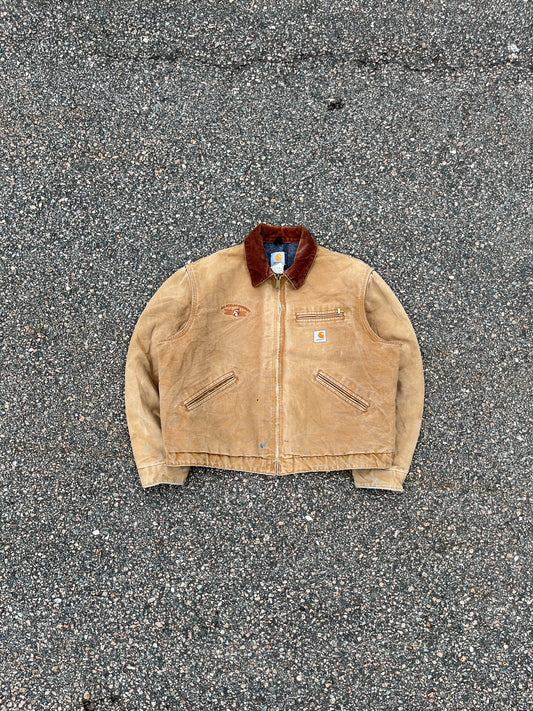 褪色棕色 Carhartt 底特律夹克 - 宽松大码