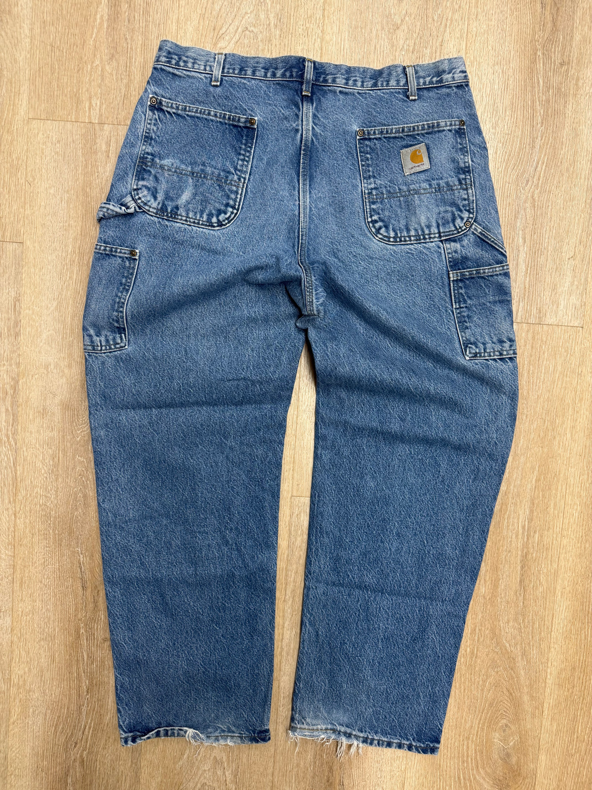 Faded Denim Carhartt Double Knee Pants - 37 x 31.5