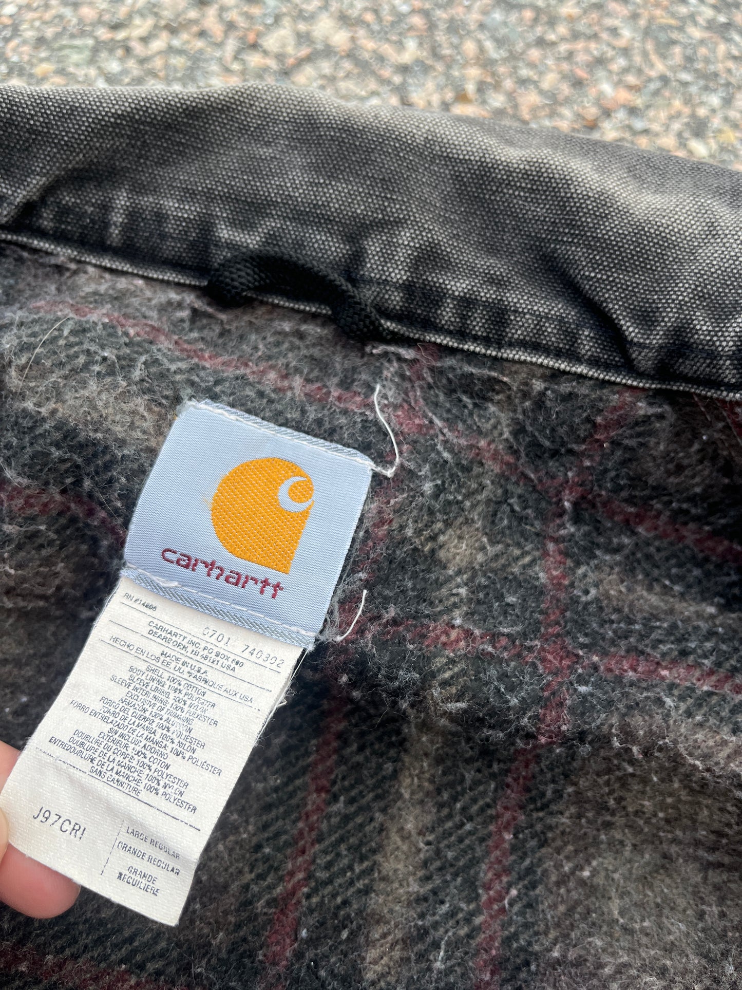 褪色深红色 Carhartt 底特律夹克 - 中号