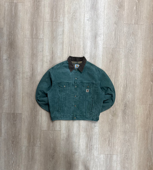 Faded Aspen Green Carhartt Trucker Jacket - Large