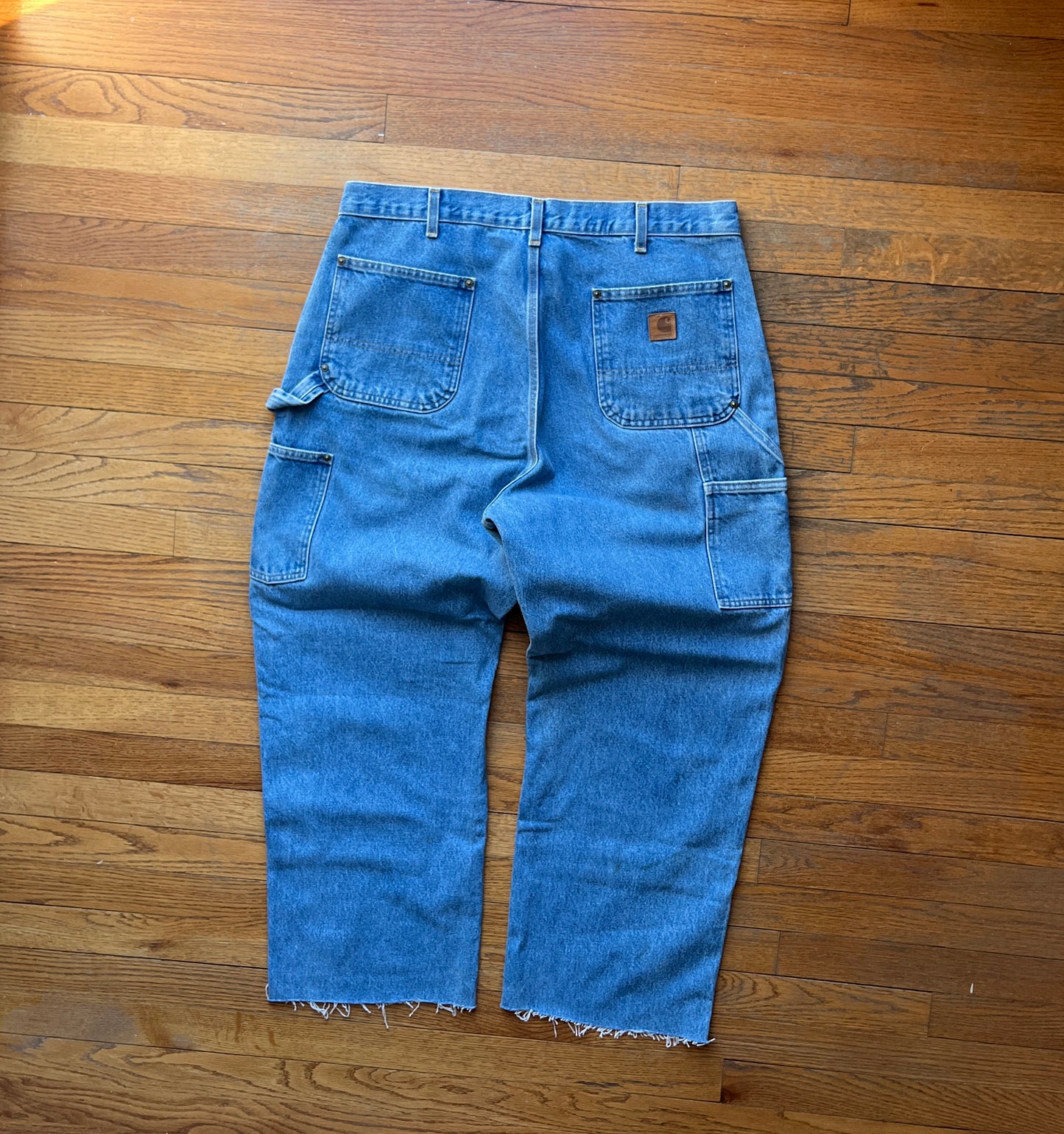 Faded Denim Carhartt Double Knee Pants - 37 x 28