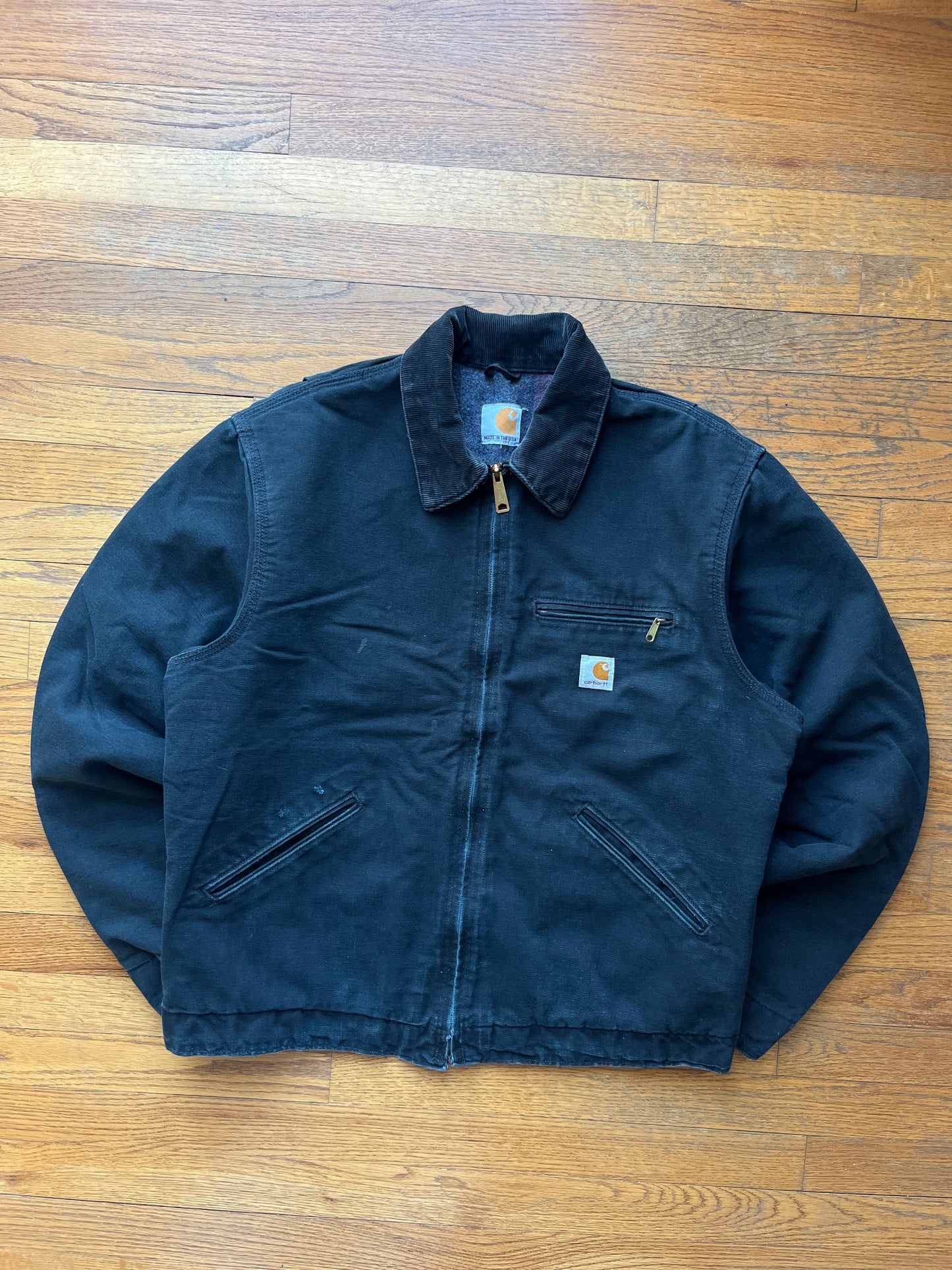 褪色黑色 Carhartt 底特律夹克 - 大号