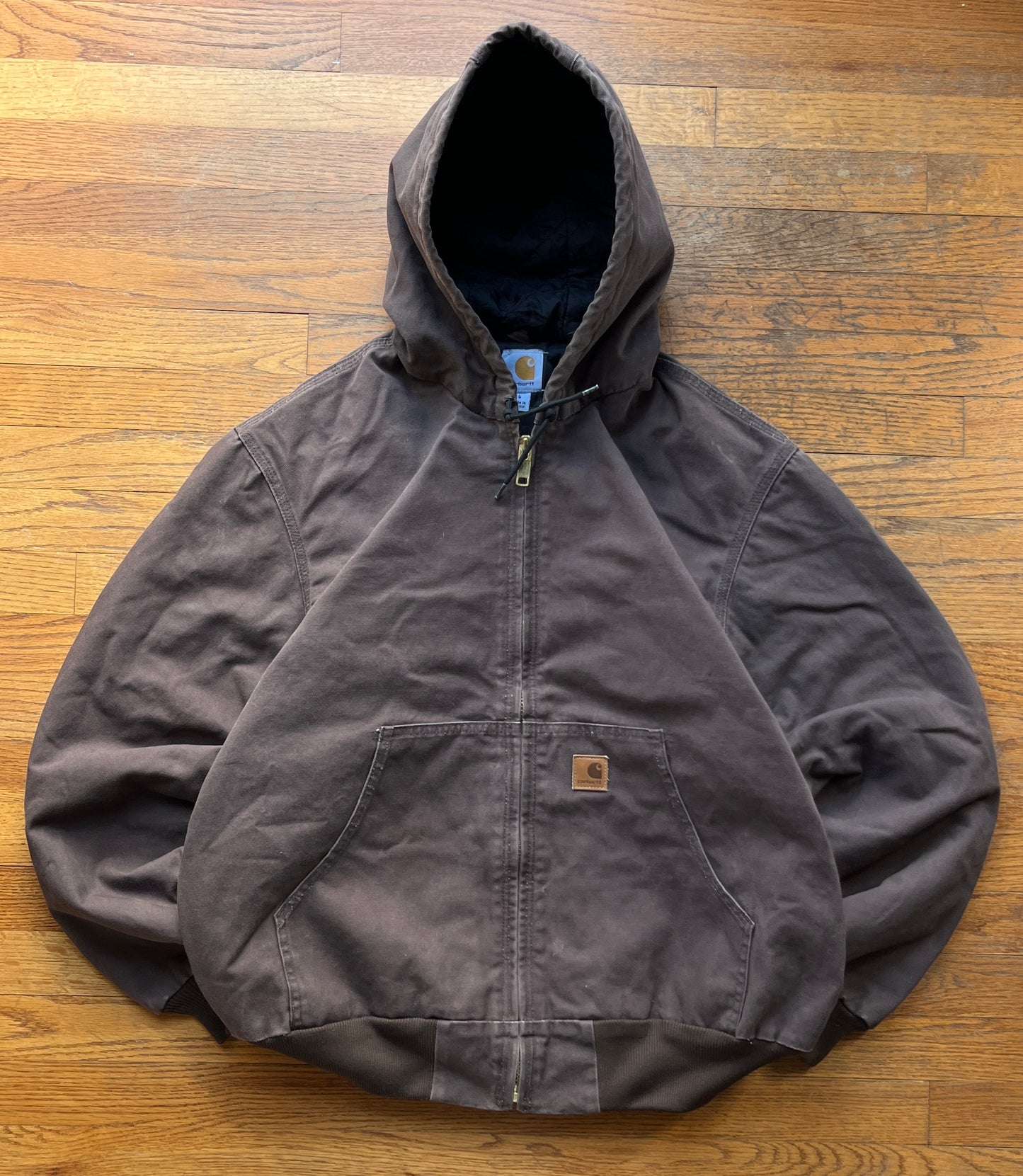 Faded Dark Brown Carhartt Active Jacket - Large