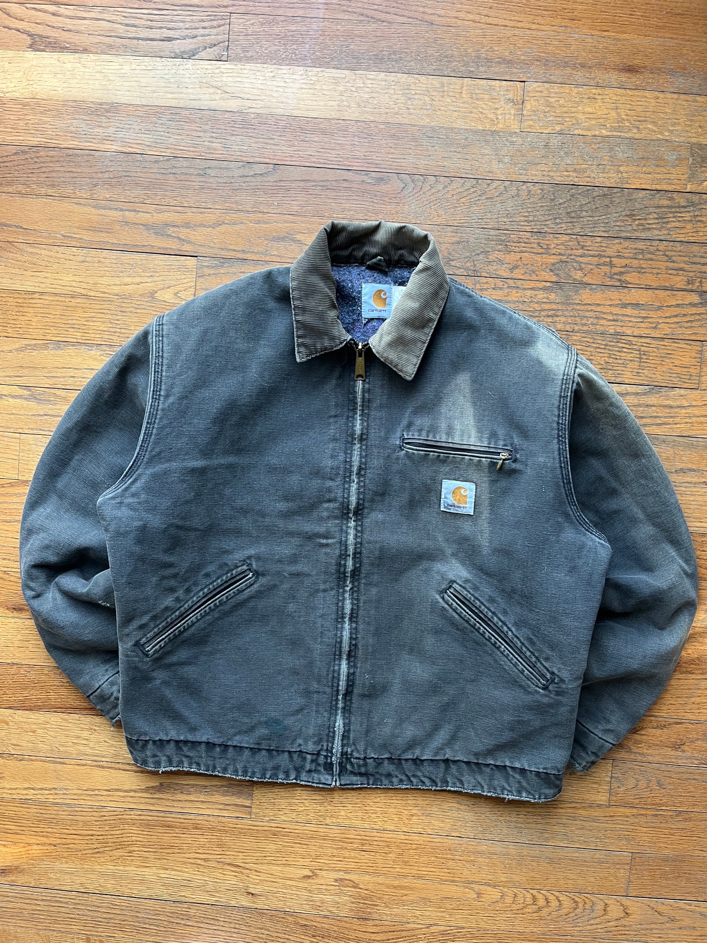 Faded Black Carhartt Detroit Jacket - Boxy Medium