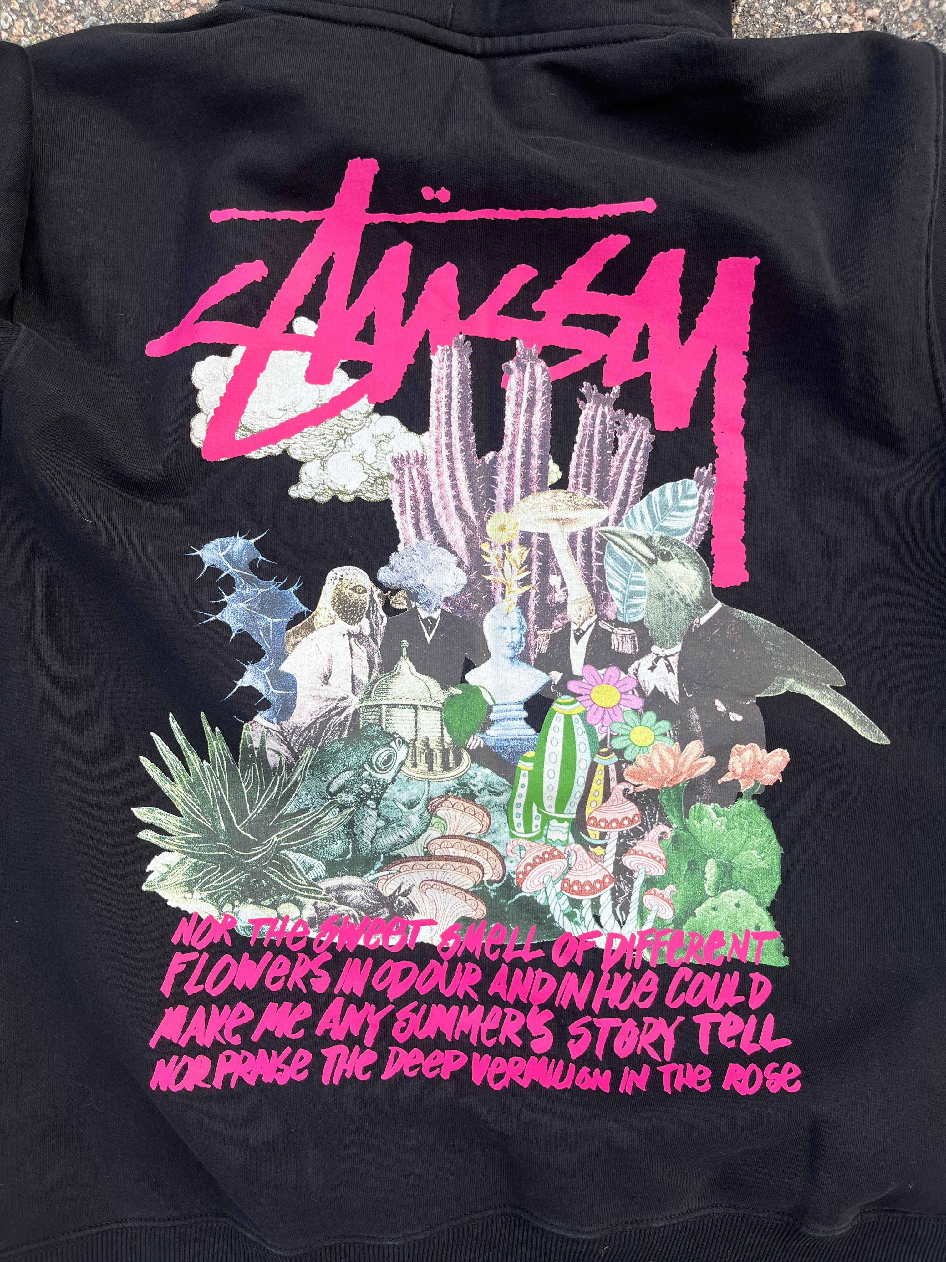 Rare Black Stussy Psychedelic Hoodie - XL