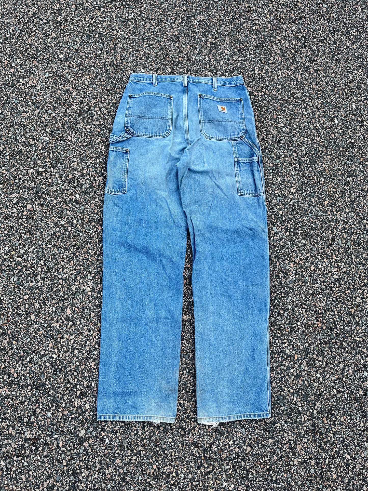 Faded Denim Carhartt Double Knee Pants - 32 x 34.5