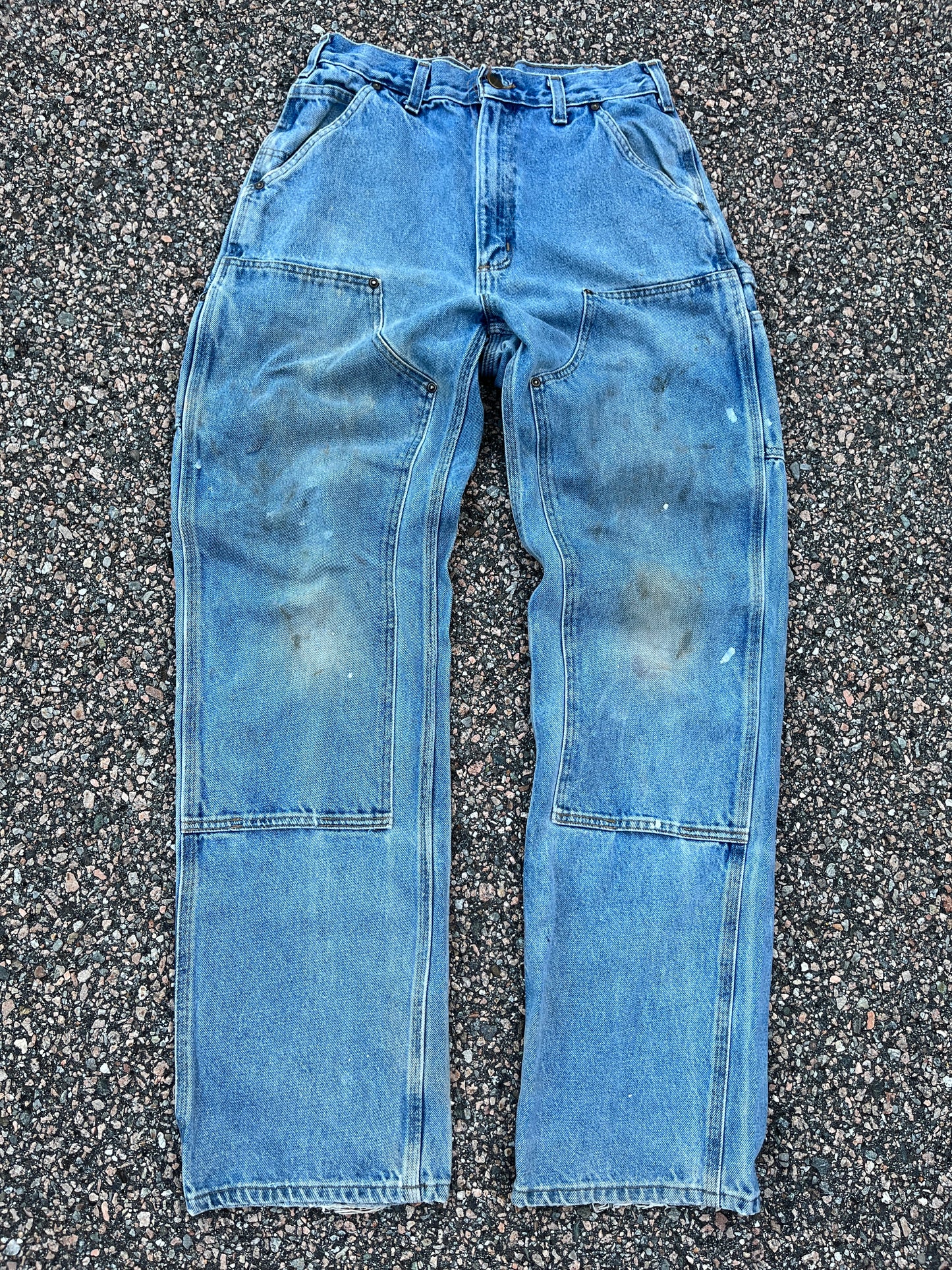Faded Denim Carhartt Double Knee Pants - 30 x 34