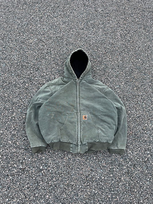 褪色橄榄绿色 Carhartt 运动夹克 - Boxy XL-2XL