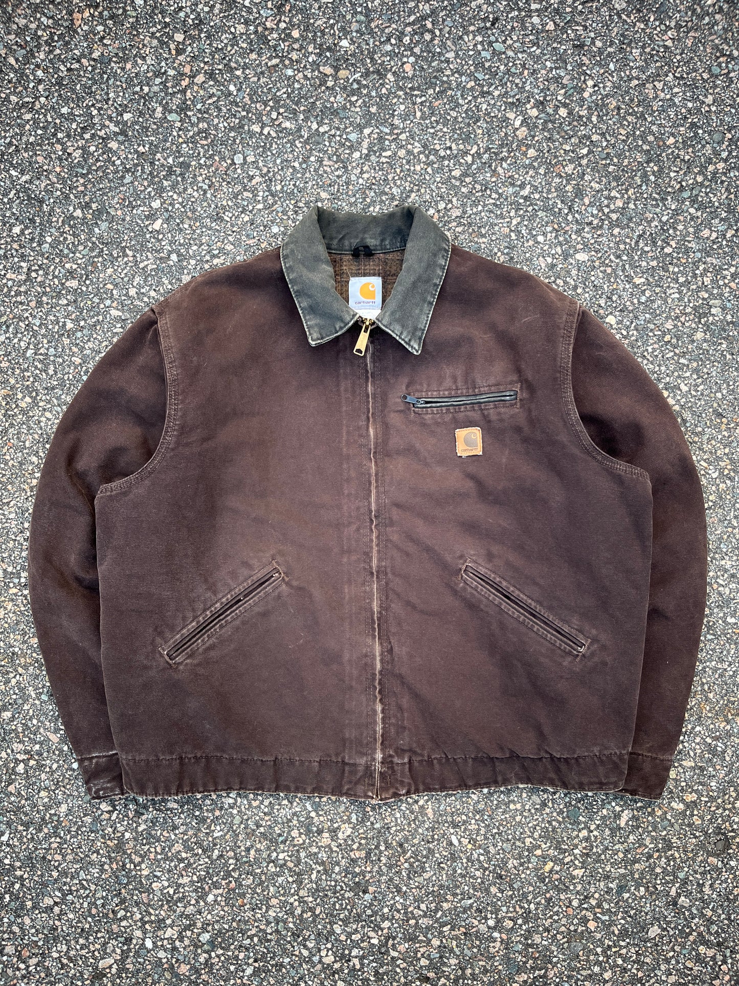 Faded Dark Brown Carhartt Detroit Jacket - Boxy Large