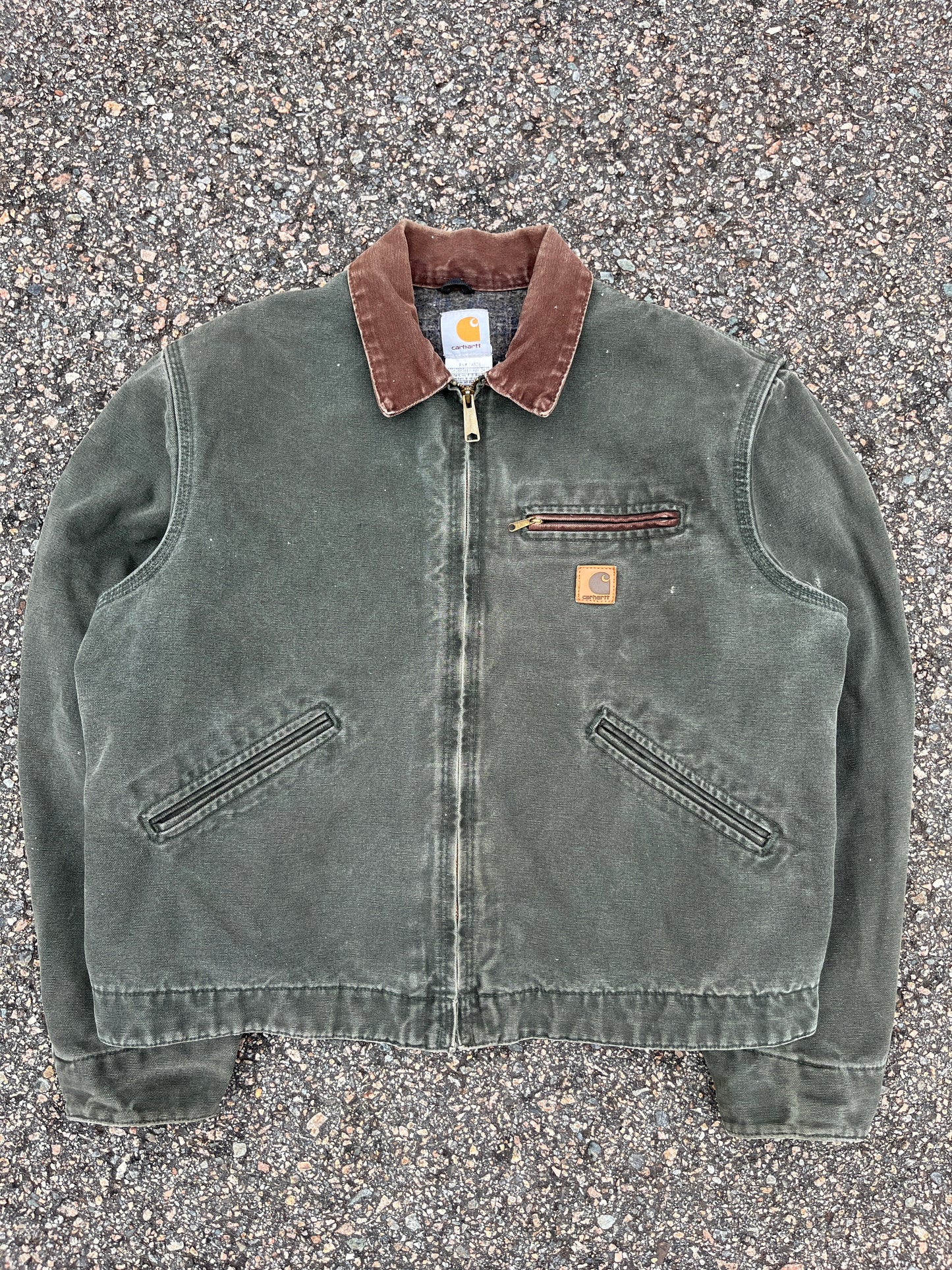 Faded Olive Green Carhartt Detroit Jacket Jacket - Medium